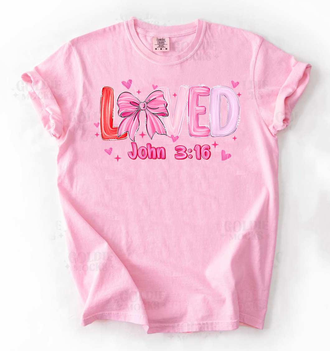 Loved John 3:16 Bow - Short Sleeve