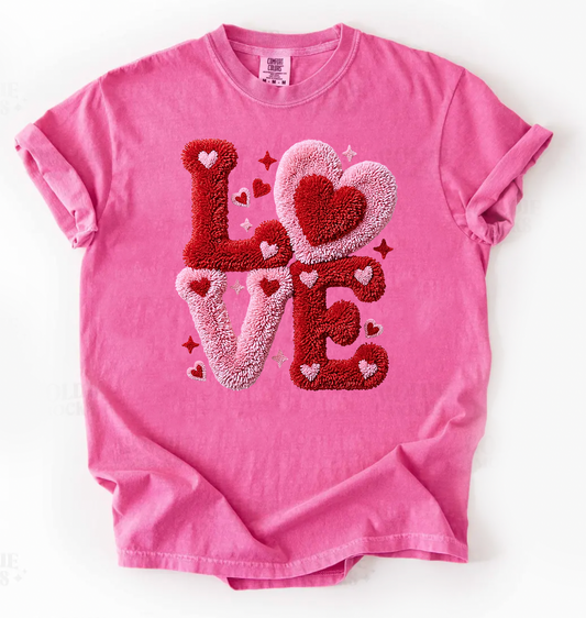 Faux Chenille Love - Short Sleeve
